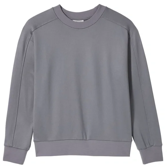 Tech Terry Sweatshirt w/Stripe Rib- Brand New- NEVER WORN- SLATE/IVORY (SEE PIC)
